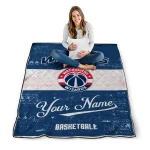 customized washington wizards helmet fan blue white quilt blanket best selling