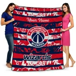 customized washington wizards layered florals blue white quilt blanket best selling