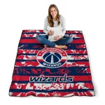 customized washington wizards layered florals blue white quilt blanket best selling