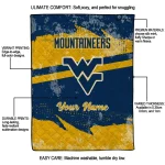 customized west virginia mountaineers brushstroke layers blue quilt blanket best selling