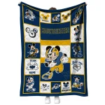 customized west virginia mountaineers mickey crimson blue white quilt blanket best selling