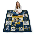 customized west virginia mountaineers mickey crimson blue white quilt blanket best selling