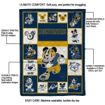 customized west virginia mountaineers mickey crimson blue white quilt blanket best selling
