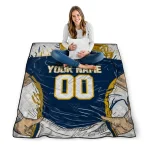 customized west virginia mountaineers player sketch blue gray quilt blanket best selling