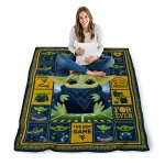 customized west virginia mountaineers yody baby pattern blue quilt blanket best selling