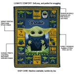 customized west virginia mountaineers yody baby pattern blue quilt blanket best selling