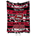 customized western kentucky hilltoppers layered florals red white quilt blanket best selling