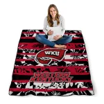 customized western kentucky hilltoppers layered florals red white quilt blanket best selling