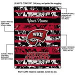 customized western kentucky hilltoppers layered florals red white quilt blanket best selling