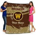 customized western michigan broncos brushstroke layers brown quilt blanket best selling