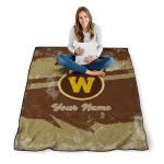customized western michigan broncos brushstroke layers brown quilt blanket best selling