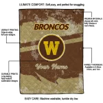 customized western michigan broncos brushstroke layers brown quilt blanket best selling