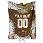 customized western michigan broncos player sketch brown gray quilt blanket best selling