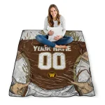 customized western michigan broncos player sketch brown gray quilt blanket best selling