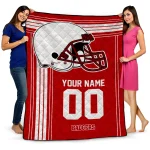 customized wisconsin badgers helmet theme red quilt blanket best selling