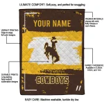 customized wyoming cowboys grunge patch brown white quilt blanket best selling