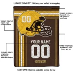 customized wyoming cowboys helmet theme brown quilt blanket best selling
