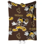 customized wyoming cowboys mickey football brown quilt blanket best selling