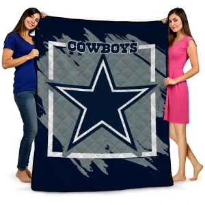 dallas cowboys block border blue quilt blanket best selling