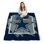 dallas cowboys block border blue quilt blanket best selling