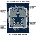 dallas cowboys block border blue quilt blanket best selling