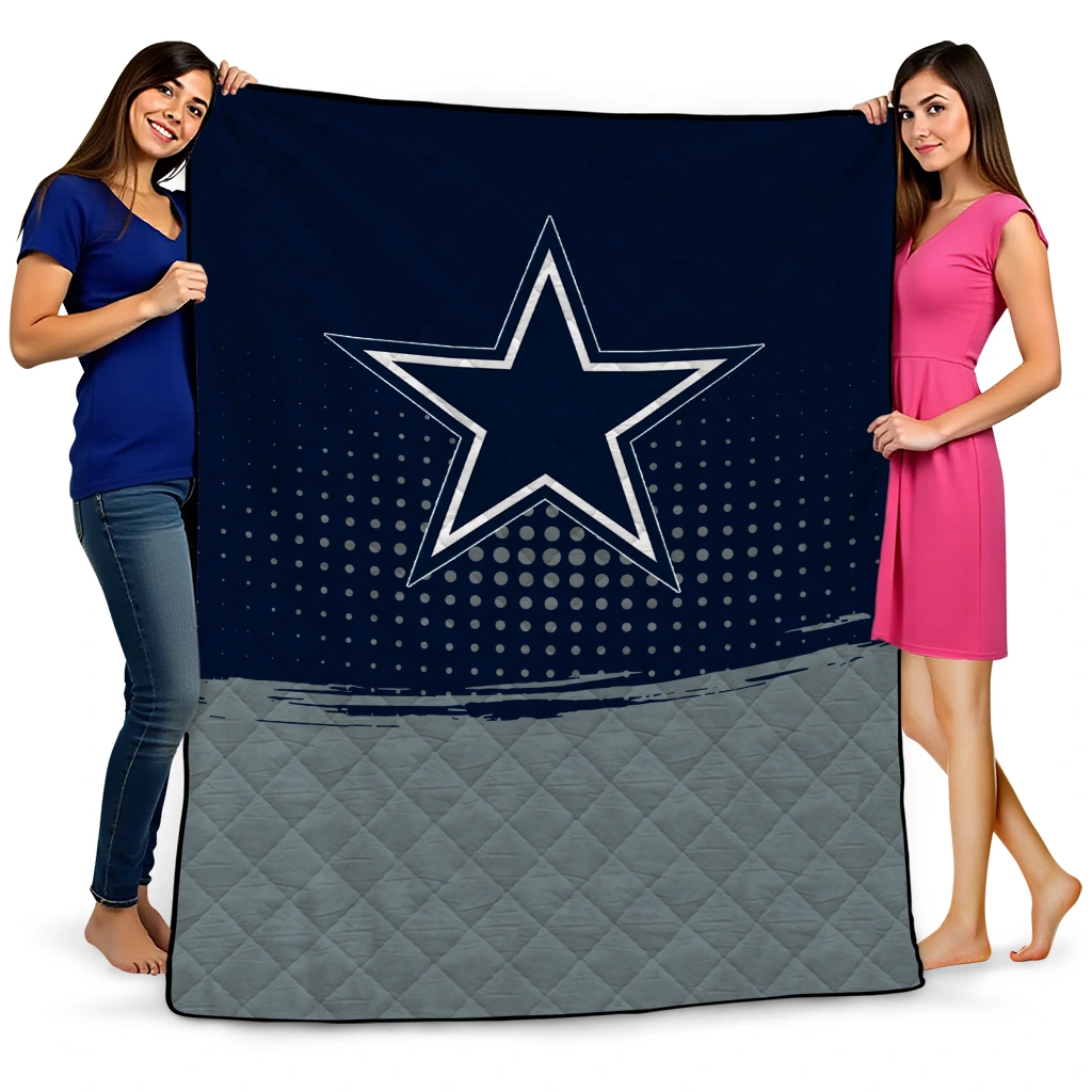 dallas cowboys dot illusion blue quilt blanket best selling dallas cowboys dot illusion blue quilt blanket best selling