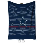 dallas cowboys handdrawn stripes blue quilt blanket best selling