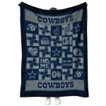 dallas cowboys helmet heart blue quilt blanket best selling