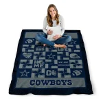 dallas cowboys helmet heart blue quilt blanket best selling