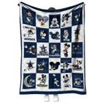 dallas cowboys mickey pattern blue white quilt blanket best selling
