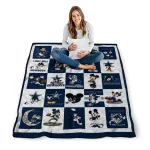 dallas cowboys mickey pattern blue white quilt blanket best selling