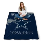 dallas cowboys shield badge blue quilt blanket best selling