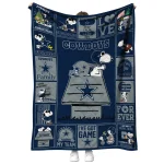 dallas cowboys snoopy love blue quilt blanket best selling
