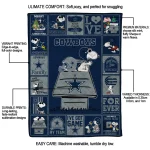 dallas cowboys snoopy love blue quilt blanket best selling