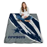 dallas cowboys stroke art blue white quilt blanket best selling