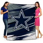 dallas cowboys wild lines blue white quilt blanket best selling