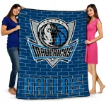 dallas mavericks brick grid blue quilt blanket best selling