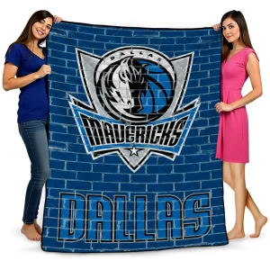 dallas mavericks brick grid blue quilt blanket best selling