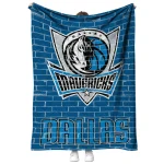dallas mavericks brick grid blue quilt blanket best selling