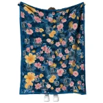 dallas mavericks hibiscus foliage blue quilt blanket best selling