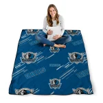 dallas mavericks sketch lines blue quilt blanket best selling