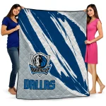 dallas mavericks stroke art blue white quilt blanket best selling