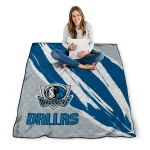 dallas mavericks stroke art blue white quilt blanket best selling