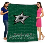 dallas stars brick grid green quilt blanket best selling