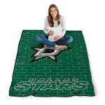 dallas stars brick grid green quilt blanket best selling
