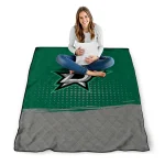 dallas stars dot illusion green quilt blanket best selling