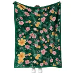 dallas stars hibiscus foliage green quilt blanket best selling