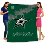 dallas stars nhl shield green quilt blanket best selling