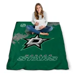 dallas stars nhl shield green quilt blanket best selling