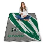 dallas stars stroke art green white quilt blanket best selling